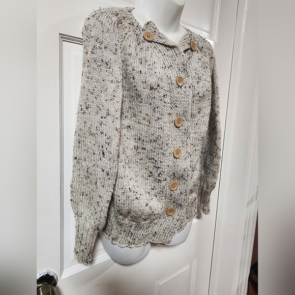 Women's donegal handmade knit cardigan sweater - Picture 8 of 11